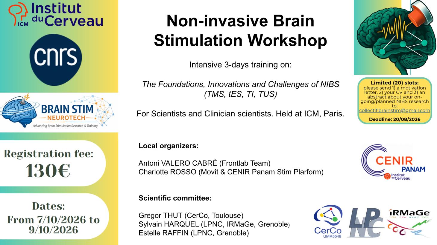1er workshop de formation Techniques de stimulation cérébrale non invasive