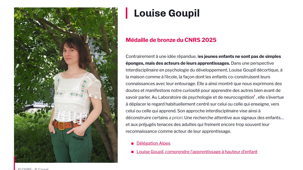 Médaille de bronze CNRS 2025 