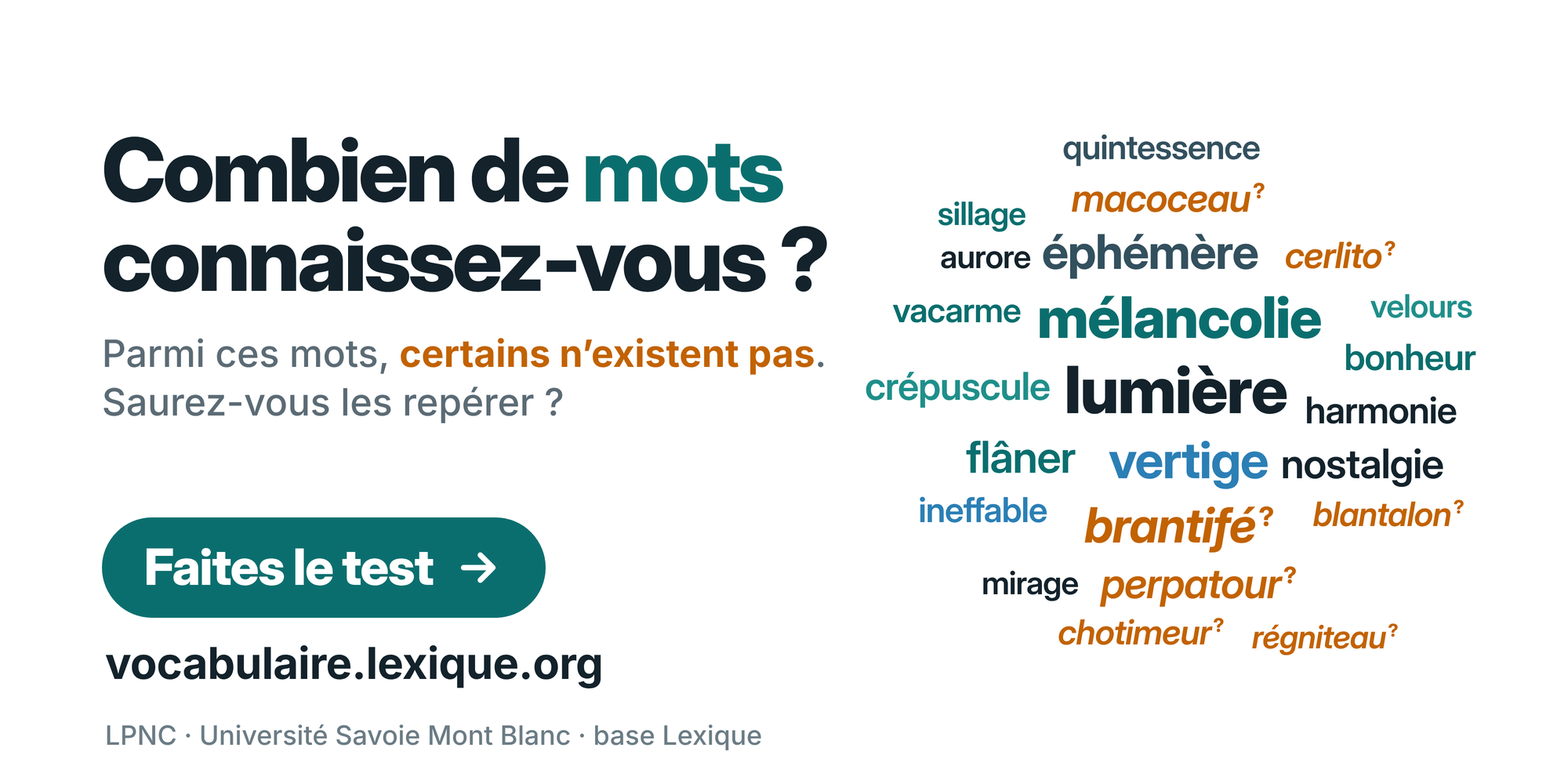 Estimez la taille de votre lexique mental