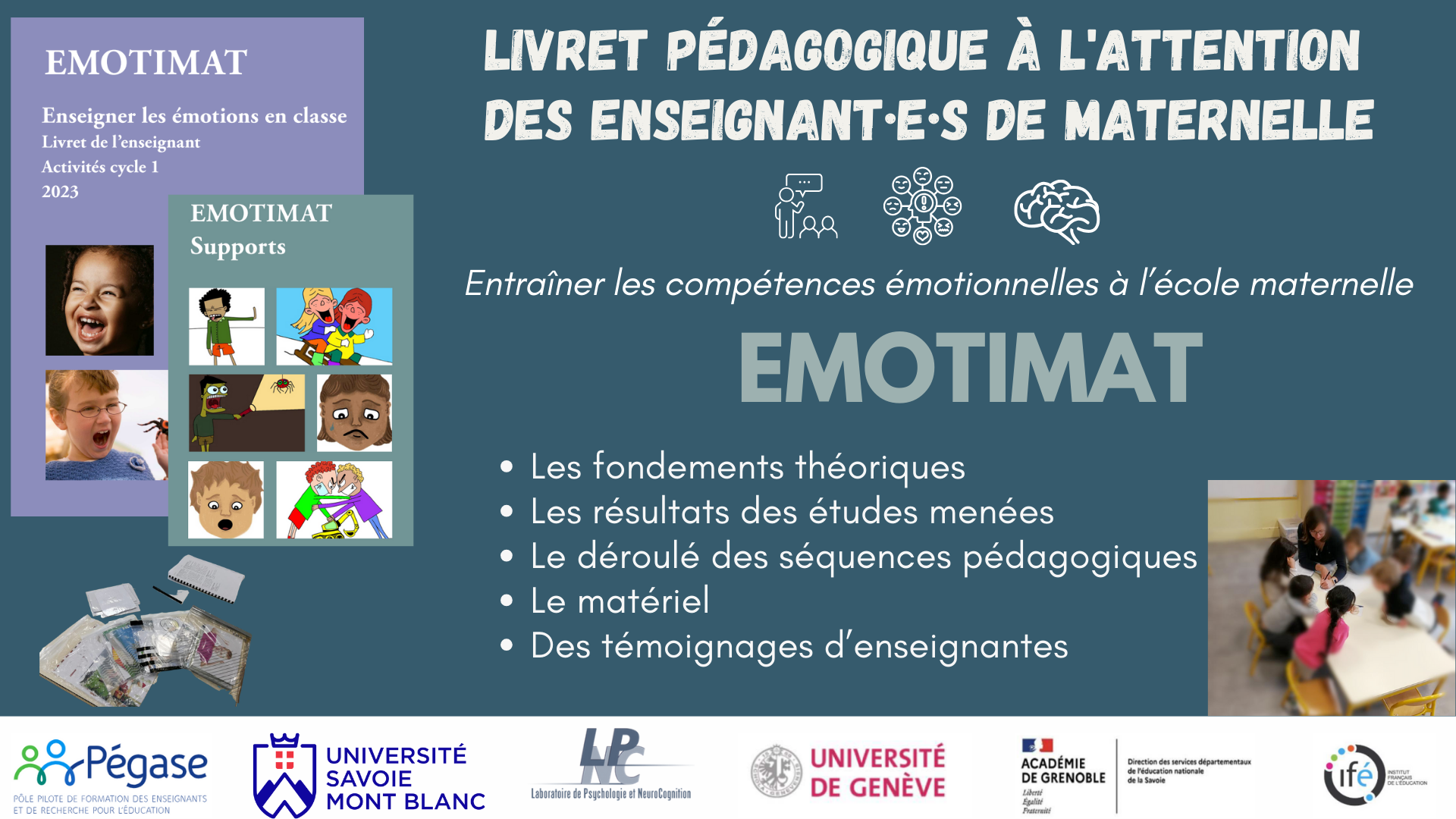 Projet EMOTIMAT : publication d'un livret pédagogique à l'attention des enseignant·e·s de maternelle