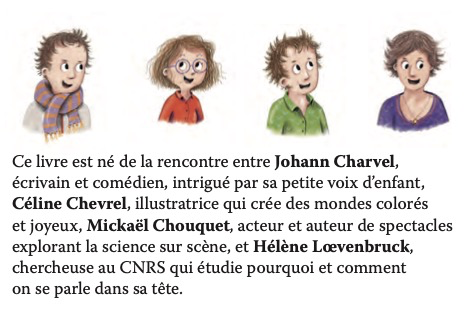 4 auteurs de l'album jeunesse "Jeanne et le secret des petites voix dans la tête"